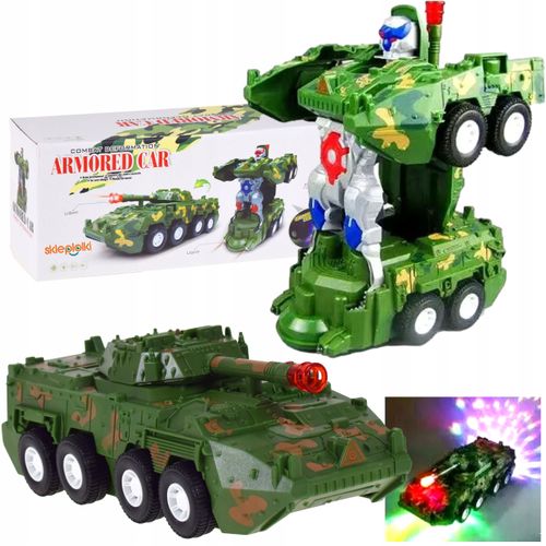 CZOŁG AUTO ROBOT AUTOBOT 2w1 POJAZD NA BATERIE ŚWIECI JEŹDZI DLA DZIECI na Arena.pl