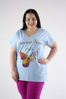 Bluzka Cekinowe motylki Kinga Niebieska UNI