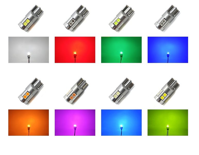W5W żarówka LED T10 12-24V CANBUS 500lm 8 kolorów Pomarańczowa zdjęcie 10