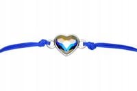 Srebrna Bransoletka na sznurku Dla Dziewczynki Sznurkowa Serce Srebro 925