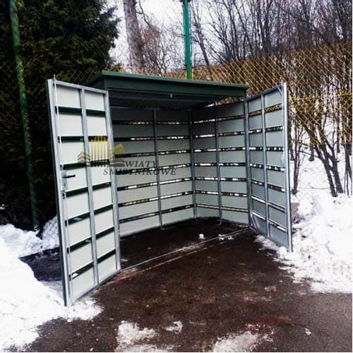 Wiata śmietnikowa spad tył 2,5x1,2m zielona Schowek  ID416 na Arena.pl