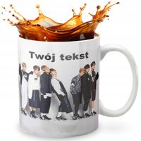 KUBEK 330ml GRAFIKA PREZENT ŚWIĘTA WZÓR - KPOP BLACKPINK BTS GOT7 + IMIĘ