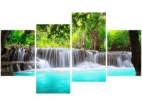 OBRAZ KOLOROWA WODA KOLOROWY WODOSPAD BŁĘKITNA RZEKA