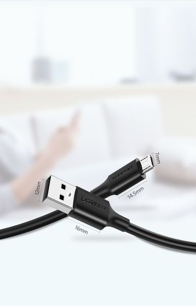 Kabel przewód USB - micro USB 2A 2m czarny zdjęcie 2