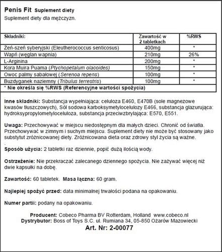 Supl.diety-PENIS FIT (60 PCS) LAVETRA na Arena.pl
