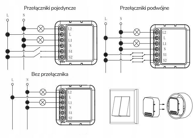 OXT Mini Przekaźnik 2 Obwody WiFi TUYA 2x5A zdjęcie 6