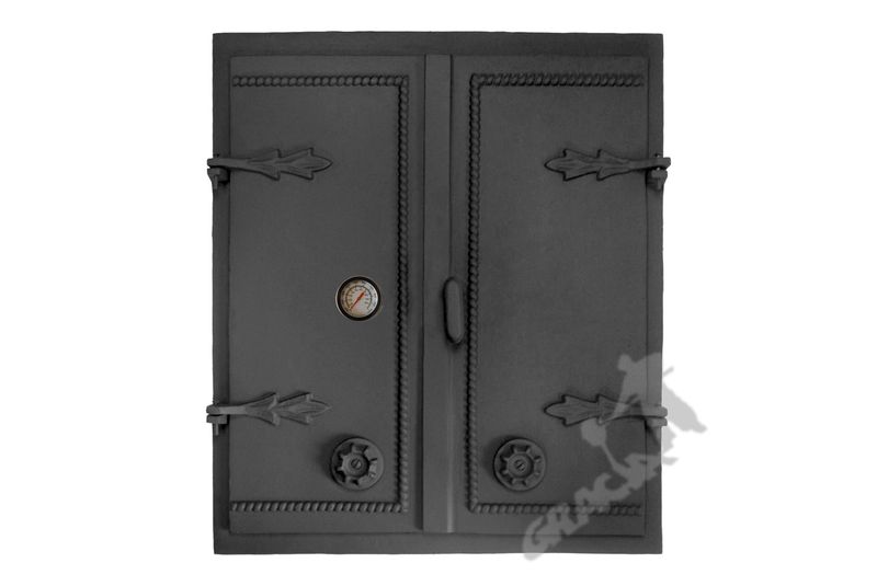 DRZWI A9 - 64X55 CM + TERMOMETR 0-500°C ŻELIWNE DO WĘDZARNI CHLEBOWE zdjęcie 1