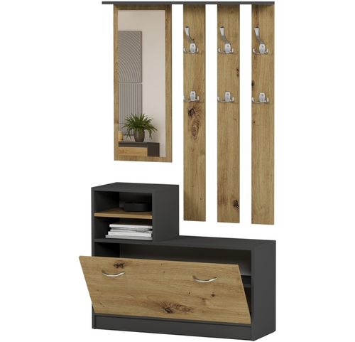 Garderoba wieszak szafka na buty antracyt mix artisan V-1 Producent na Arena.pl
