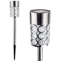 tg55965-1 lampa solarna wbijana lampka glamour srebrna kryształki