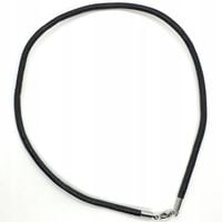 Rzemień Skórzany Czarny 4mm/40cm Stal chirurgiczna