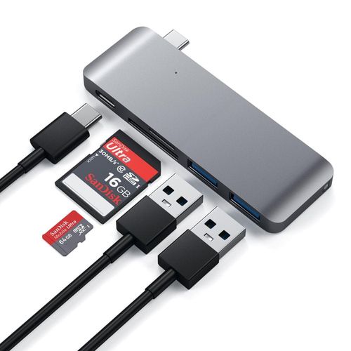 Hub USB Satechi Passthrough Hub (USB-C, 2x USB-A, micro/SD) (space gray) na Arena.pl
