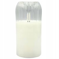 Świeca LED Szklana Wkład LED do Zniczy Świeczka na Baterie Biała 15x7,5 cm