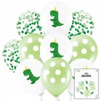 ZESTAW BALONÓW Z NADRUKIEM DINO DINOZAUR DEKORACJA URODZINOWA 10SZT