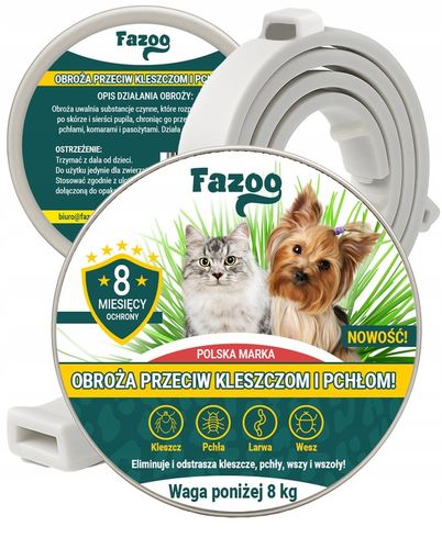 OBROŻA NA KLESZCZE i Pchły dla Psa Kota Antykleszczowa 8 Miesięcy na Arena.pl