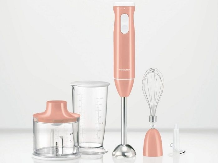 Blender ręczny SilverCrest SSMS 600 E3 rozdrabniacz mikser pojemnik różowy zdjęcie 2