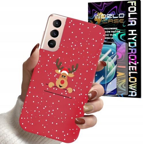 ETUI DO SAMSUNG S22+ PLUS - ŚWIĄTECZNE WZORY RENIFER MIKOŁAJ + FOLIA na Arena.pl