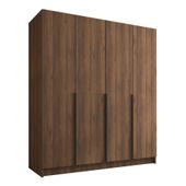 Szafa SANTI I 200 cm-pojemna garderoba-ORZECH WARMIA+CZARNY