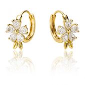 kolczyki ze stali szlachetnej pozłacane 14k złotem, cyrkonie kwiatuszki k
