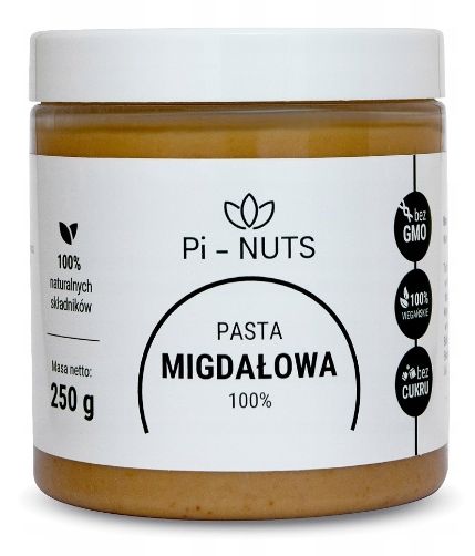 PASTA MIGDAŁOWA MASŁO MIGDAŁ 100% 250g zdjęcie 1