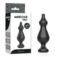 addicted toys korek analny 13,6 cm czarny silikon medyczny