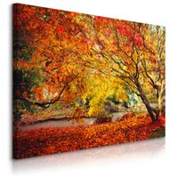 OBRAZ NA PŁÓTNIE DO SYPIALNI JESIENNY LAS NATURA PARK PEJZAŻ DRZEWA 120x80