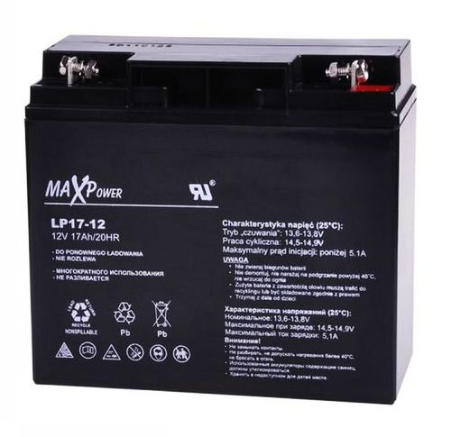 BAT0405 Akumulator zelowy 12V 17Ah MaxPower na Arena.pl