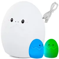 Lampka nocna LED dla dzieci w kształcie jajka RGB z dotykowym sterowaniem i USB dla wygody użytkowania