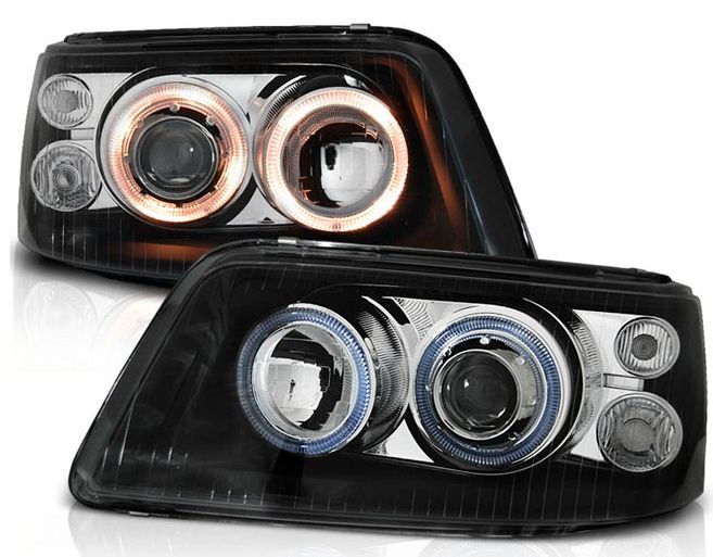 Lampy Reflektory VW T5 03-09 BLACK H7/H1 DEPO zdjęcie 2
