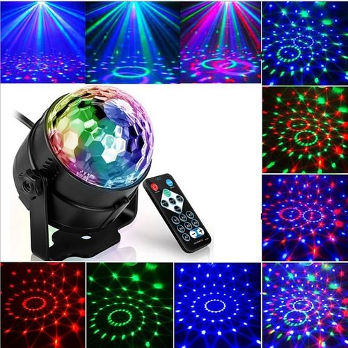 Kula dyskotekowa Disco Ball RGB LED reflektor sound active + pilot na Arena.pl