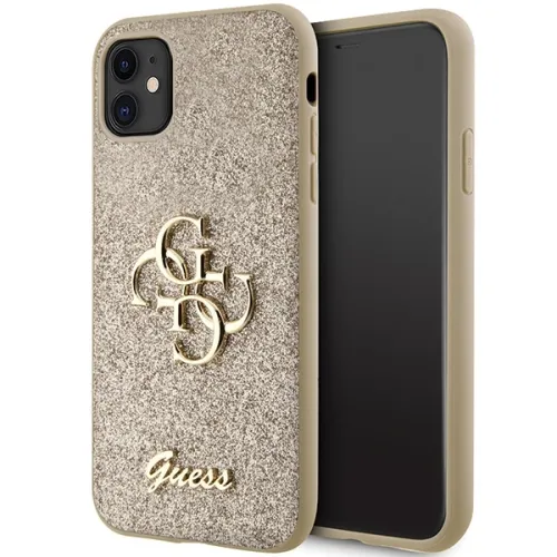 Etui Guess Glitter Script Big 4G na iPhone 11 / Xr - złote na Arena.pl