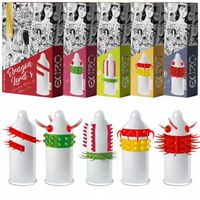 PREZERWATYWY EGZO POTĘGUJĄCE STYMULUJĄCE KOLCE WYPUSTKI WĄSY 5 SZTUK ZESTAW