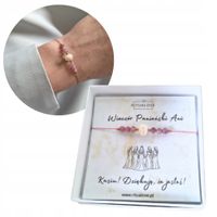 Bransoletka na Wieczór Panieński Personalizowana Perła Turmalin Różowy