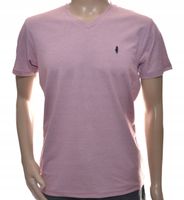 T-shirt męski gładki ze znaczkiem w szpic serek L