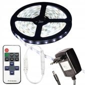 TAŚMA LED PASEK 5m BIAŁA ciepła neutralna zimna 12v ZESTAW + PILOT