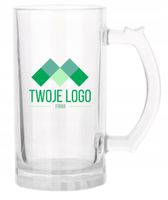 Kufel szklany 470 ml z nadrukiem TWOJE LOGO NAPIS gadżet firmowy 25 sztuk