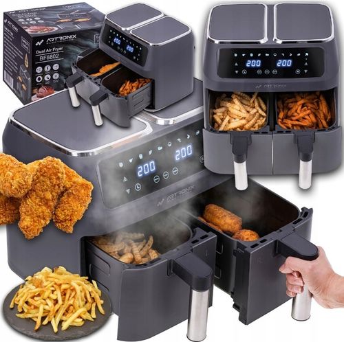 FRYTKOWNICA BEZTŁUSZCZOWA PODWÓJNA AIR FRYER 8L 2800W DWUKOMOROWA na Arena.pl