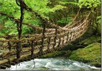 100 70CM OBRAZ PŁÓTNO MOST LINOWO-BAMBUSOWY PŁÓTNO RAMA