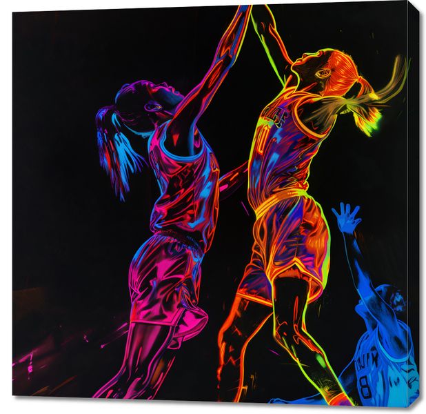 Obraz 90x90cm Mecz W Kosza zdjęcie 1