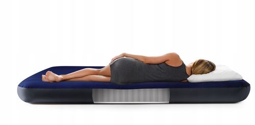 Materac dmuchany welurowy granatowy jednoosobowy łóżko 191x76 INTEX 64756 na Arena.pl