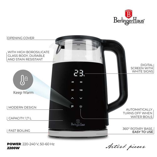 czajnik elektryczny 1,7l berlinger haus bh-9476 matte black na Arena.pl