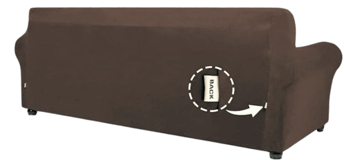 POKROWIEC NA KANAPĘ SOFĘ NAROŻNIK ELASTYCZNY WELUR 235-300 4OS BRĄZOWY na Arena.pl