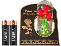 ZNICZ ZNICZE LAMPION LAMPIONY NA GRÓB SKOS TULIPAN CZERWONY+LAMPKI LED