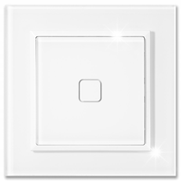 Łącznik pojedynczy z ramką WiFi Tuya Ospel Sonata Touch Białe szkło