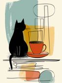 Plakat 15x20cm Kot i Kawa