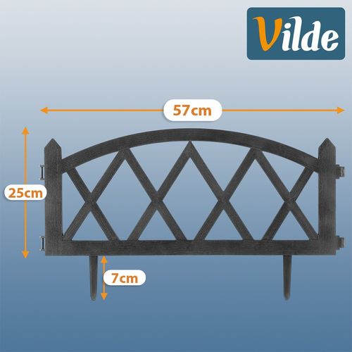 Płotek ogrodowy szary 57x25 cm 4 szt. na Arena.pl