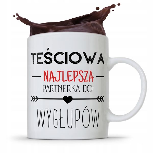 Kubek Prezent Teściowej Najlepszy Partner Wygłupów Z Nadrukiem Ze Zdjęciem zdjęcie 1