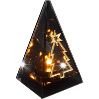 Znicz led ZŁOTA CHOINKA efekt płomienia LAMPION NA GRÓB cmentarz statuetka