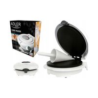 Opiekacz do wafli Adler biały 1500 W z foremka do rożków