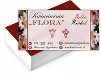 Wizytówki firmowe reklamowe 200 szt dużo wzorów KWIACIARNIA twoja nazwa