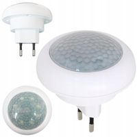 LAMPKA NOCNA LED Z CZUJNIKIEM RUCHU ZMIERZCHU DO KONTAKTU GNIAZDKA